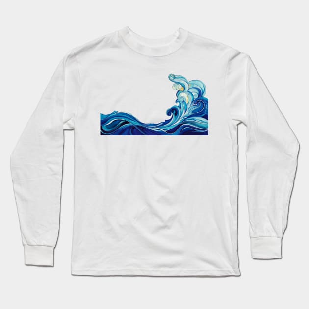 wave painting art Long Sleeve T-Shirt by iambolders